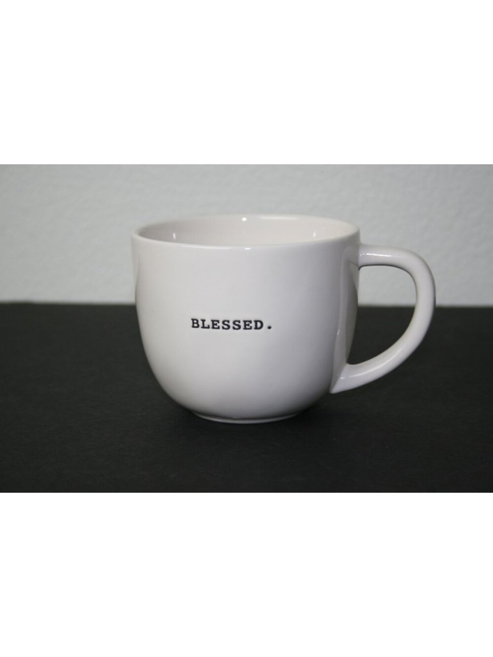 Rae Dunn Blessed Mug Artisan Collection White Ceramic Coffee Cup Dishwasher Safe